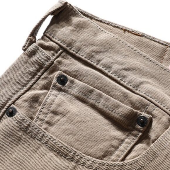Levis 501 Levi's Men Jeans Cotton Straight Beige Khaki Grey Pockets 42